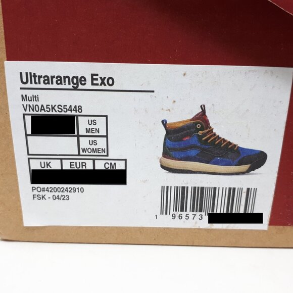 Vans Ultrarange Exo Hi MTE Multi Blue Red Green Hiking Shoe Sneaker Boot Mens US - Picture 9 of 11